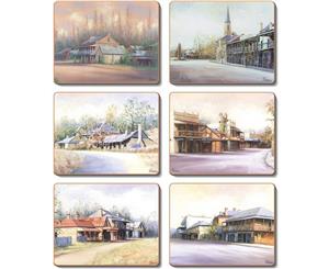 Country Inspired Kitchen COUNTRY TOWNS Cinnamon Cork Backed Placemats Set 6