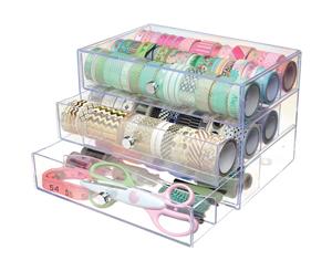 Deflecto Washi Tape Storage Cube Clear 10inch Wx7inch Hx6.8inch D