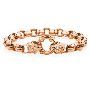 Diamond Set Belcher Bracelet in 10ct Rose Gold