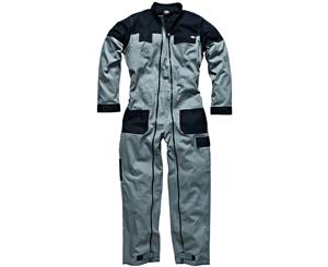 Dickies Mens GDT 290 Durable Elasticated Cotton Coveralls - Grey / Black