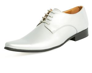 Dobell Mens Silver Tuxedo Shoes Patent Contemporaray Style Laced