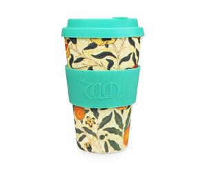 Ecoffee Cup & William Morris Pomme with Turquoise Silicone 14oz