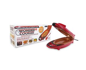 Electric Double Sided Grill Smokeless Pan Wonder Cooker Pan Red