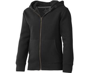 Elevate Childrens/Kids Arora Hooded Full Zip Kids Sweater (Solid Black) - PF1852