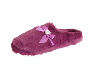 Forever Dreaming Womens/Ladies Faux Fur Memory Foam Slippers (Purple) - SL613