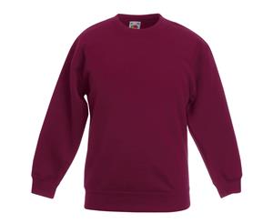 Fruit Of The Loom Childrens Unisex Set In Sleeve Sweatshirt (Pack Of 2) (Burgundy) - BC4367