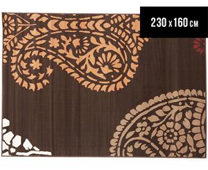 Funky Paisley Design 230 x 160cm Rug - Brown