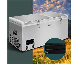 Glacio 85L Portable Fridge Freezer Fridges Refrigerator Cooler Camping 12V/24V/240V Caravan Car Boating Silver