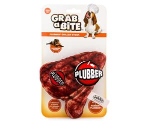 Grab-A-Bite Plubber Grilled Steak Dog Toy