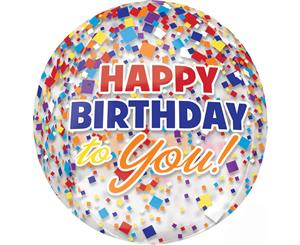 Happy Birthday Party Supplies Happy Birthday to You! Clear Confetti Orbz Balloon