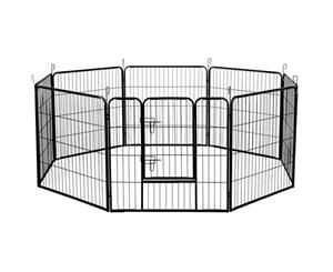 Heavy Duty Eight Panel Dog Playpen Black