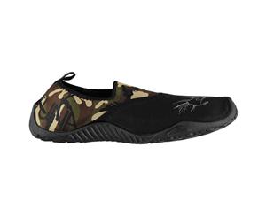 Hot Tuna Mens Aqua Water Shoes - Black/Camo Pattern Leather - Black