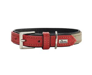 Hunter Capri Duo Colour Leather Dog Collar Small to Medium Breeds - Stone Red