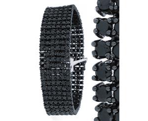 Iced Out Bling High Quality Bracelet - 6 FULL BLACK - Black