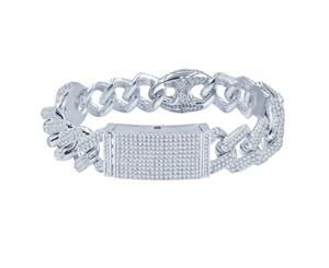 Iced Out Bling MIAMI CUBAN Bracelet - MODISH 18mm - Silver