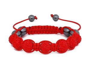 Iced Out Unisex Bracelet - Beads red - Red