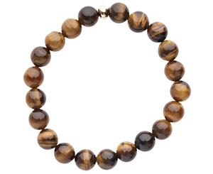 Iced Out Unisex Wooden Bead Bracelet - 10mm brown - Brown