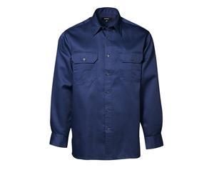 Id Mens Durable Polycotton Loose Fitting Worker Shirt (Navy) - ID168