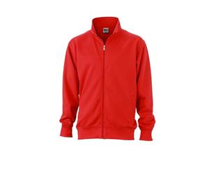 James And Nicholson Unisex Workwear Sweat Jacket (Red) - FU739