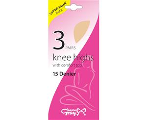 Joanna Gray Womens/Ladies Knee Highs (3 Pairs) (Chiffon) - LW416