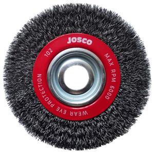 Josco 150 x 25mm Multi-Bore HD-Steel Crimped Wire Wheel Brush