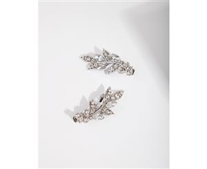 Lovisa Rhodium Diamante Leaf Clip 2 Pack