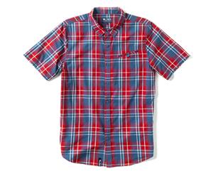 Lrg Ivy Lords Plaid Short Sleeve Shirt Chilli Pepper - Red