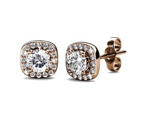 Lux Studs Embellished with Swarovski crystals-Rose Gold/Clear