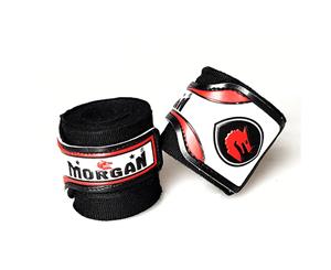 MORGAN Boxing Hand Wraps Mexico Elastic- 180Inch- 4M Long (Pair) - Black 3x Pairs