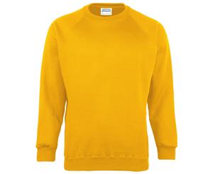 Maddins Mens Coloursure Plain Crew Neck Sweatshirt (Sunflower) - RW842