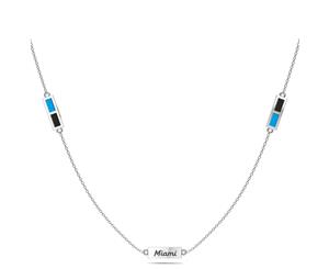 Miami Marlins Pendant Necklace For Women In Sterling Silver Design by BIXLER - Sterling Silver