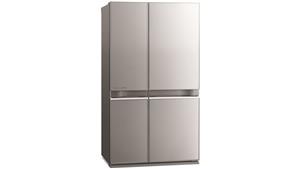 Mitsubishi 650L L4 Glass Mini French Door Fridge - Argent Silver