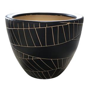 Northcote Pottery 15 x 13cm Black Stella Glazed Pot