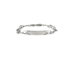 OJCO - Engravable Italian Made 925 sterling silver mens ID tag bracelet 21cm