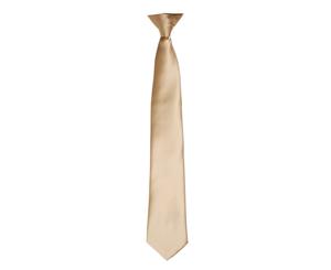 Premier Colours Mens Satin Clip Tie (Khaki) - RW4407