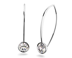 Prescilla Sparks Earrings Embellished with Swarovski crystals-White Gold/Clear