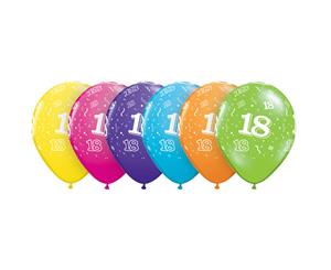 Qualatex 11 Inch 18Th Birthday Balloons (Pack Of 50) (Multicoloured) - SG4861