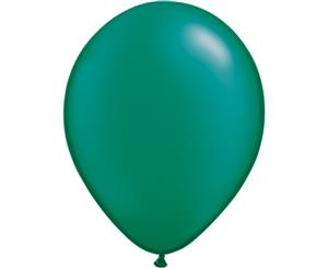 Qualatex 11 Inch Round Plain Latex Balloons (100 Pack) (Pearl Emerald) - SG4586