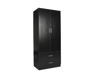 Redfern 2 DOOR 2 Drawers Wardrobe/Cabinet - (Black)