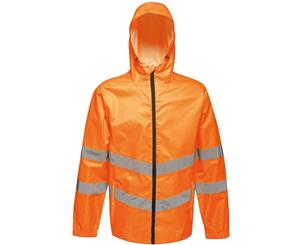 Regatta Mens Hi Vis Pro Packable Waterproof Workwear Jacket - Orange