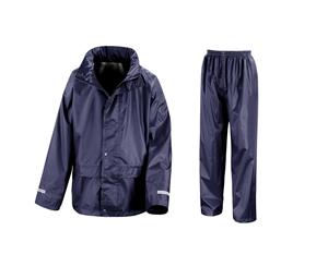 Result Core Childrens/Kids Unisex Junior Rain Suit Jacket And Trousers Set (Navy Blue) - BC915