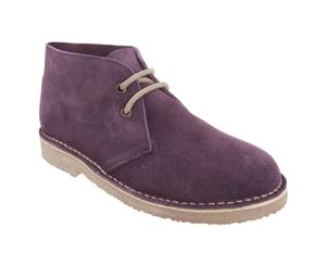 Roamers Mens Real Suede Unlined Desert Boots (Bordeaux) - DF111