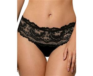 Roza Sefia Floral Lace Brief - Black