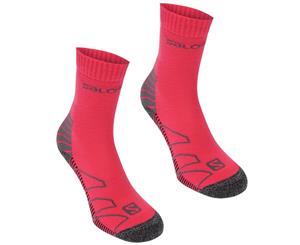 Salomon Women Lightweight 2 Pack Walking Socks Ladies - Fuchsia/Grey