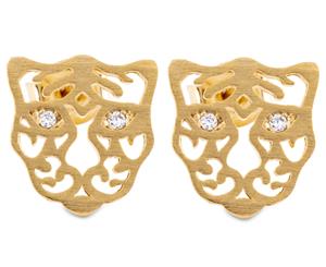 Short Story Tiger Stencil Earring - Gold