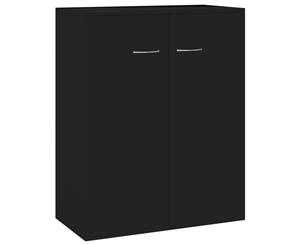 Sideboard High Gloss Black 60x30x75cm Chipboard Side Cabinet Organiser