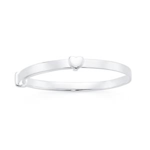 Silver Heart Expandable Bangle