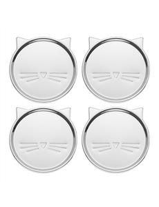 Silver Wit Cat Coaster Set of 4