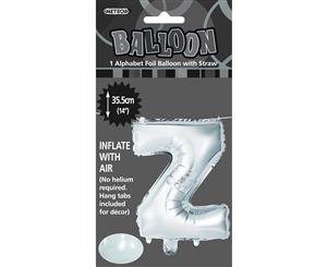 Silver Z Alphabet Foil Balloon 35cm