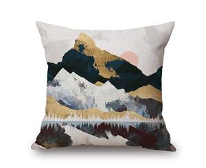 Simple Colored Landscape Painting on Cotton&linen Pillow Cover 84400